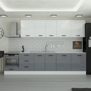 350 cm mutfak dolabı gri beyaz